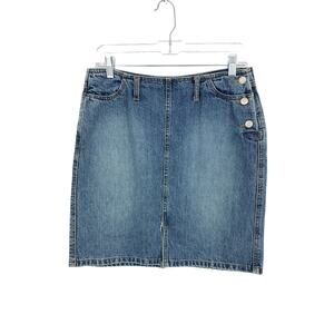 Vintage GAP Jeans Y2K Denim Skirt Womens 31" Side Button *READ